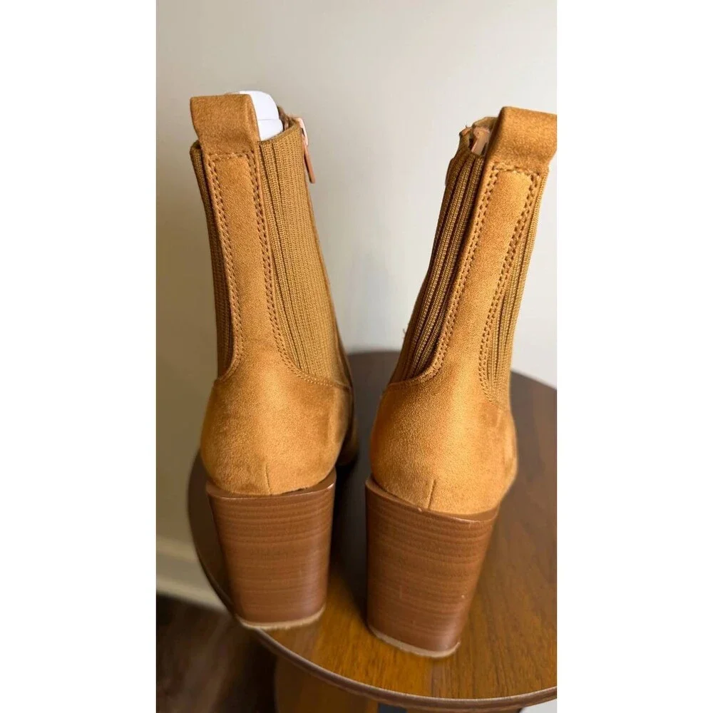 Wild Pair Trinityy Knit Pointed Toe Dress Booties Brown 8.5M Pull‑On NWB $79.90 - Picture 5 of 8